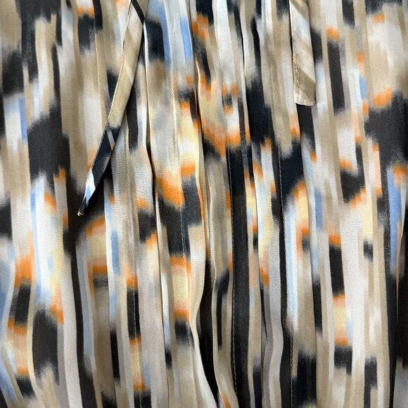 Ellen Tracy Womens Abstract Print Long-Sleeve Tunic Top With Bow Tie Neck Size M - Picture 7 of 8